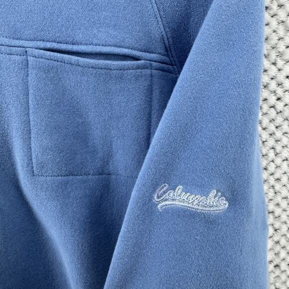 Columbia Sweater S Sky Blue Pull On Hoodie Varsity Pocket Long Sleeves Stretch - Picture 7 of 10